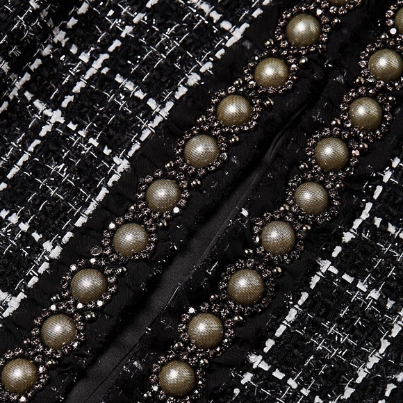 NWT Alice + Olivia Carmen Embellished Tweed Wool Blend Blazer size 6 - Picture 3 of 15